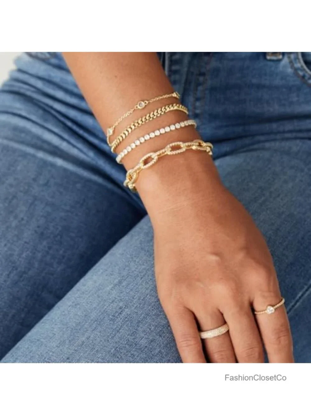 14K Gold Plated Adjustable Open Cuff Bangle Bracelet with Cubic Zirconia